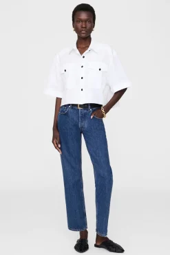 Anine Bing Designer|Blouses^Dames blouse korte mouw wit