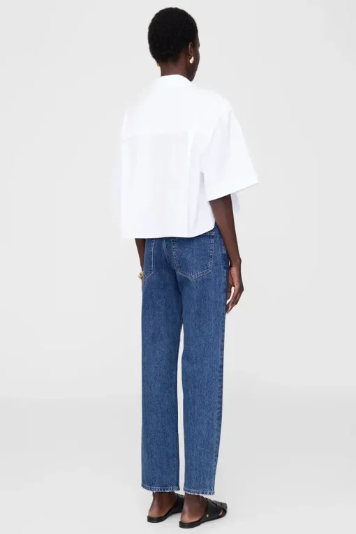 Anine Bing Designer|Blouses^Dames blouse korte mouw wit