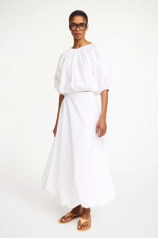 By Malene Birger Designer|Blouses^Dames blouse korte mouw wit