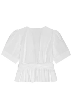Ganni Designer|Blouses^Dames blouse korte mouw wit