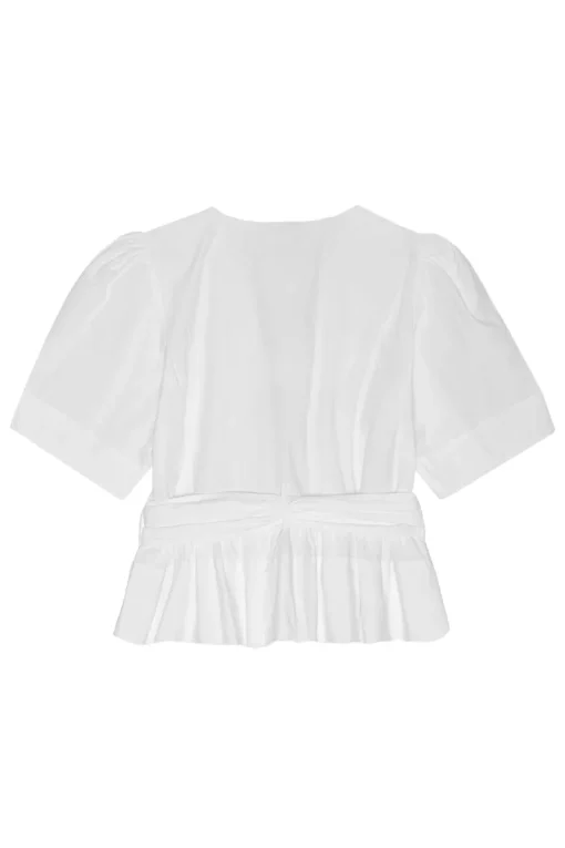 Ganni Designer|Blouses^Dames blouse korte mouw wit