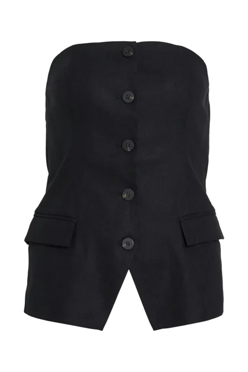 Vila Jeans & Casuals|Blouses^Dames blouse korte mouw zwart