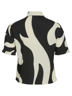 Vila Jeans & Casuals|Blouses^Dames blouse korte mouw zwart