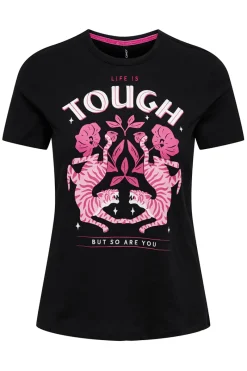 Only Outlet^Dames blouse korte mouw zwart