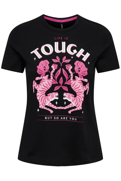 Only Outlet^Dames blouse korte mouw zwart