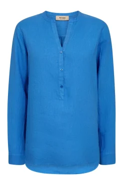 Mos Mosh Jeans & Casuals|Blouses^Dames blouse lange mouw blauw