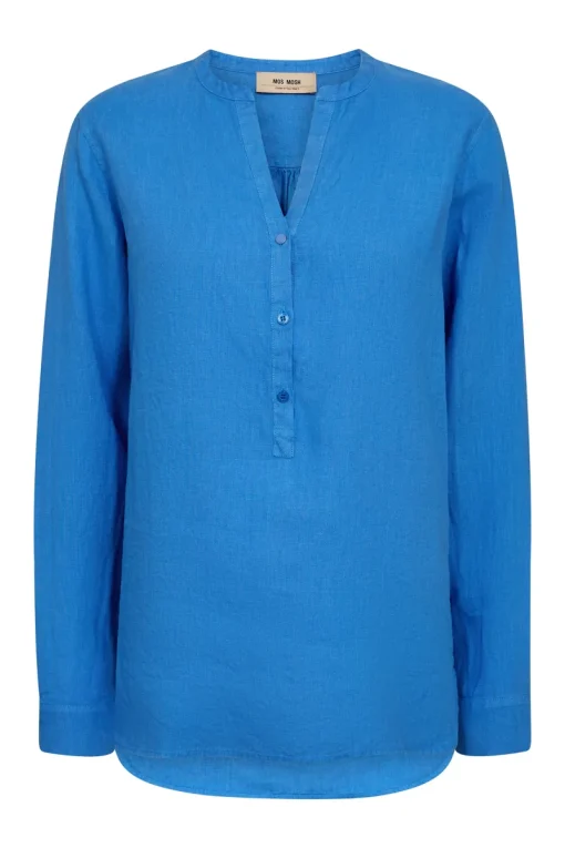 Mos Mosh Jeans & Casuals|Blouses^Dames blouse lange mouw blauw