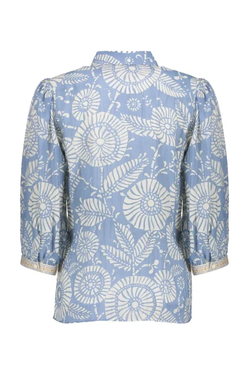 Geisha Jeans & Casuals|Blouses^Dames blouse lange mouw blauw