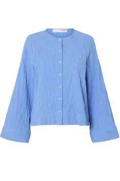 Selected Jeans & Casuals|Blouses^Dames blouse lange mouw blauw
