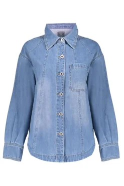 Geisha Jeans & Casuals|Blouses^Dames blouse lange mouw blauw