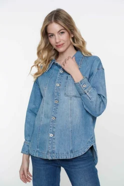 Geisha Jeans & Casuals|Blouses^Dames blouse lange mouw blauw