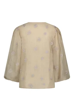 Nukus Jeans & Casuals|Blouses^Dames blouse lange mouw bruin