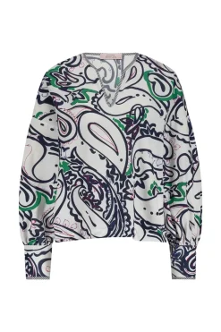 Studio Anneloes Jeans & Casuals|Blouses^Dames blouse lange mouw blauw