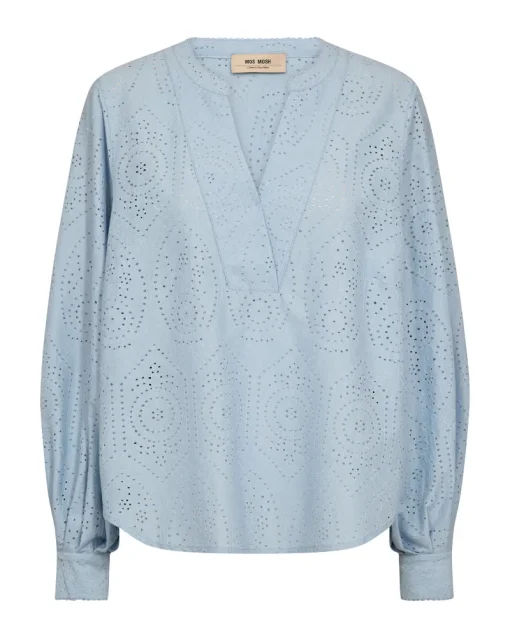 Mos Mosh Jeans & Casuals|Blouses^Dames blouse lange mouw blauw