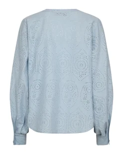 Mos Mosh Jeans & Casuals|Blouses^Dames blouse lange mouw blauw