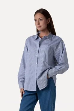 Another Label Jeans & Casuals|Blouses^Dames blouse lange mouw blauw