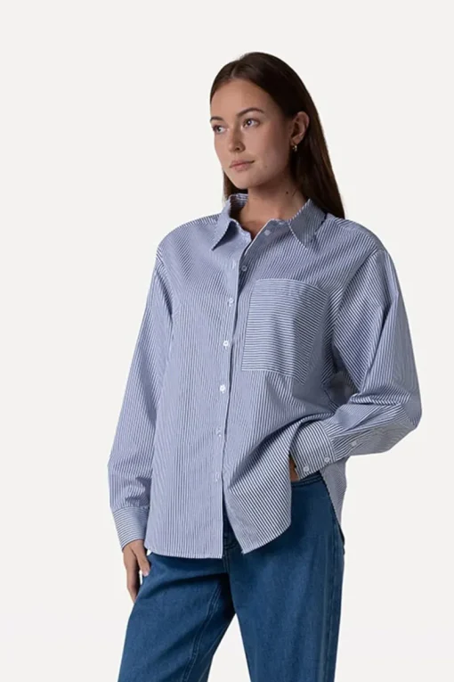 Another Label Jeans & Casuals|Blouses^Dames blouse lange mouw blauw