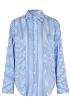 Second Female Jeans & Casuals|Blouses^Dames blouse lange mouw blauw