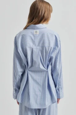 Second Female Jeans & Casuals|Blouses^Dames blouse lange mouw blauw