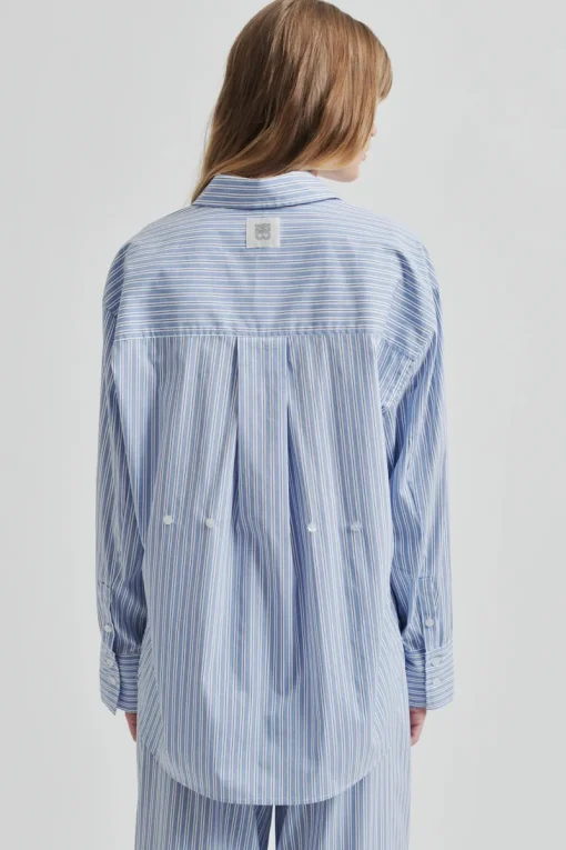 Second Female Jeans & Casuals|Blouses^Dames blouse lange mouw blauw