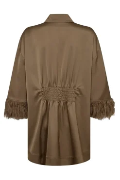 co´couture Jeans & Casuals|Blouses^Dames blouse lange mouw bruin