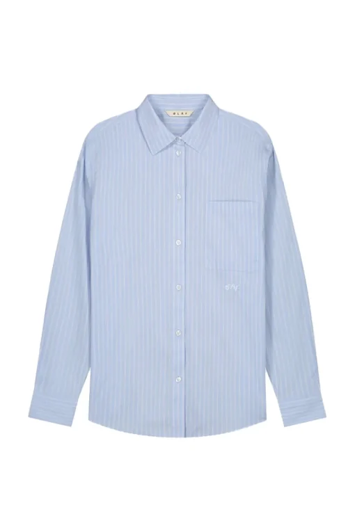 Olaf Hussein Jeans & Casuals|Blouses^Dames blouse lange mouw blauw