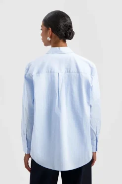 Olaf Hussein Jeans & Casuals|Blouses^Dames blouse lange mouw blauw