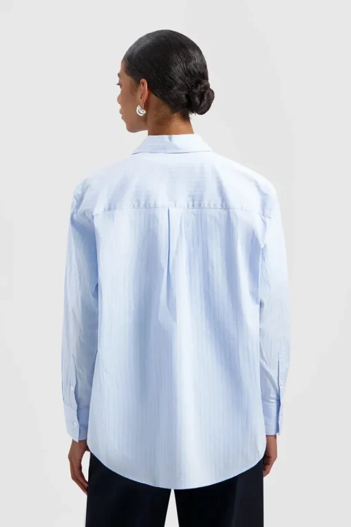 Olaf Hussein Jeans & Casuals|Blouses^Dames blouse lange mouw blauw