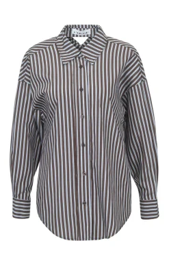 Haute lAmitie Jeans & Casuals|Blouses^Dames blouse lange mouw bruin