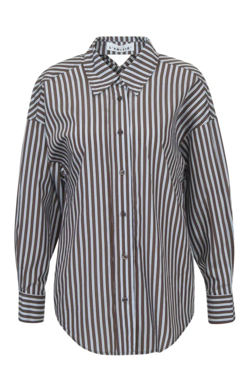 Haute lAmitie Jeans & Casuals|Blouses^Dames blouse lange mouw bruin