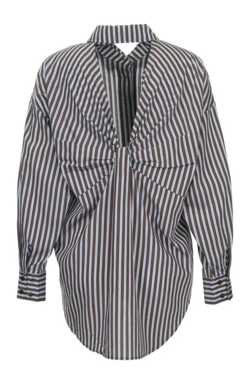 Haute lAmitie Jeans & Casuals|Blouses^Dames blouse lange mouw bruin