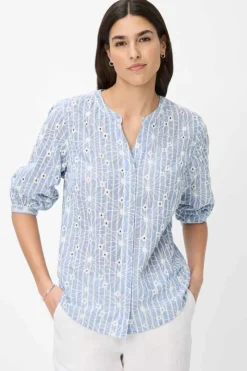 Brax Modern Classics^Dames blouse lange mouw blauw
