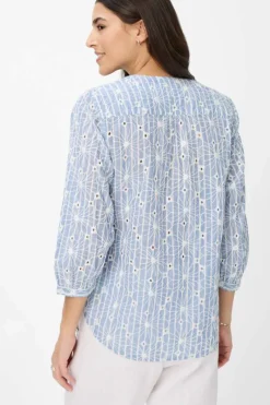 Brax Modern Classics^Dames blouse lange mouw blauw