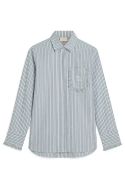 Josh V Blouses^Dames blouse lange mouw blauw