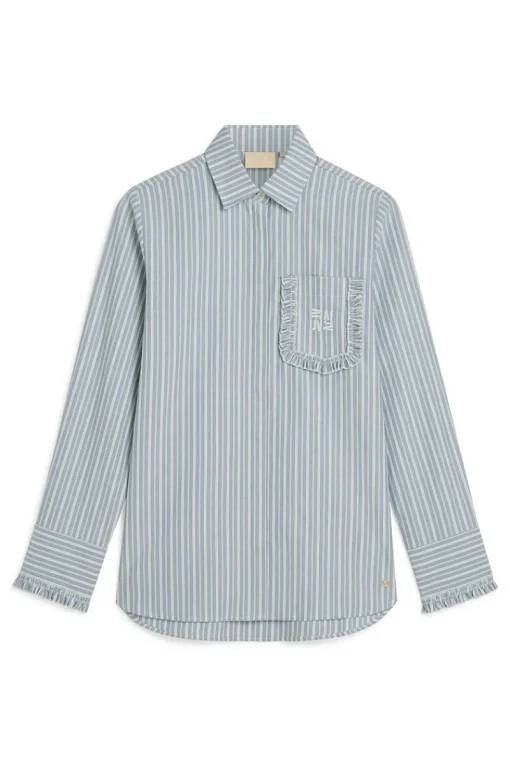 Josh V Blouses^Dames blouse lange mouw blauw