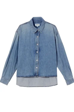 Agolde Designer|Blouses^Dames blouse lange mouw blauw
