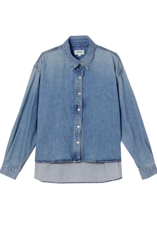 Agolde Designer|Blouses^Dames blouse lange mouw blauw
