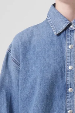 Agolde Designer|Blouses^Dames blouse lange mouw blauw