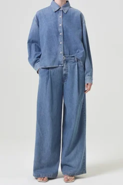 Agolde Designer|Blouses^Dames blouse lange mouw blauw