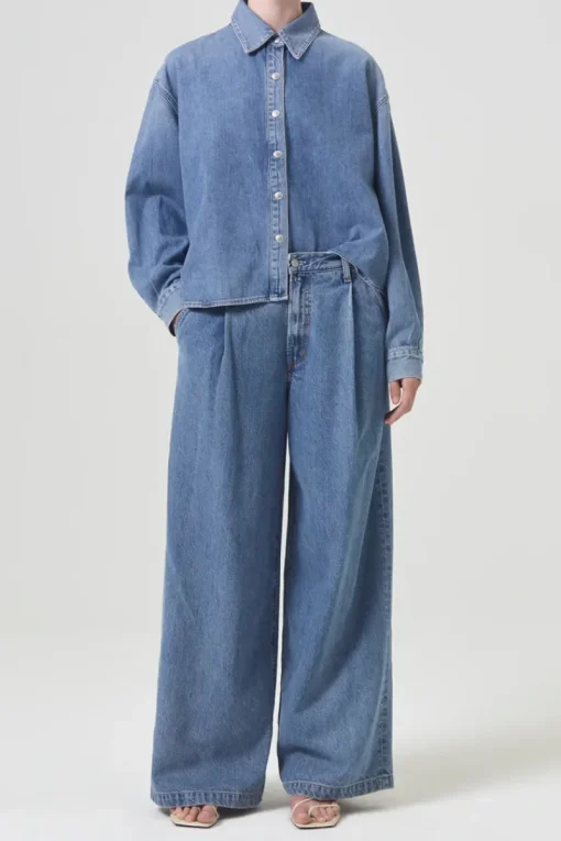 Agolde Designer|Blouses^Dames blouse lange mouw blauw