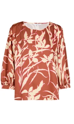 Xandres Outlet^Dames blouse lange mouw bruin