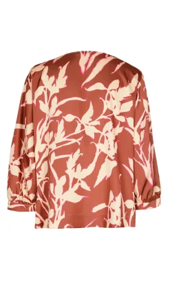 Xandres Outlet^Dames blouse lange mouw bruin