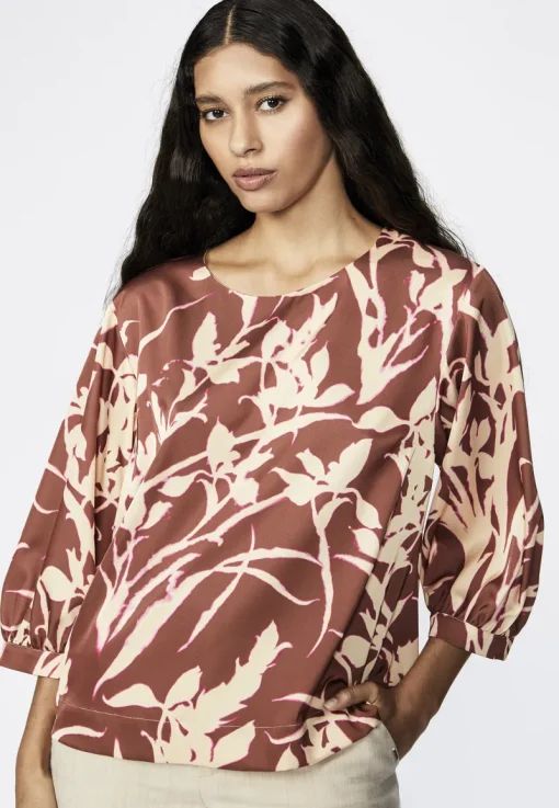Xandres Outlet^Dames blouse lange mouw bruin