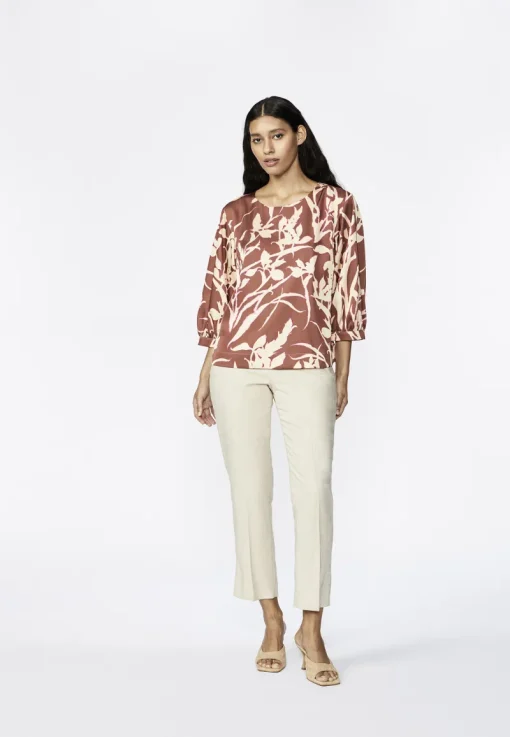 Xandres Outlet^Dames blouse lange mouw bruin
