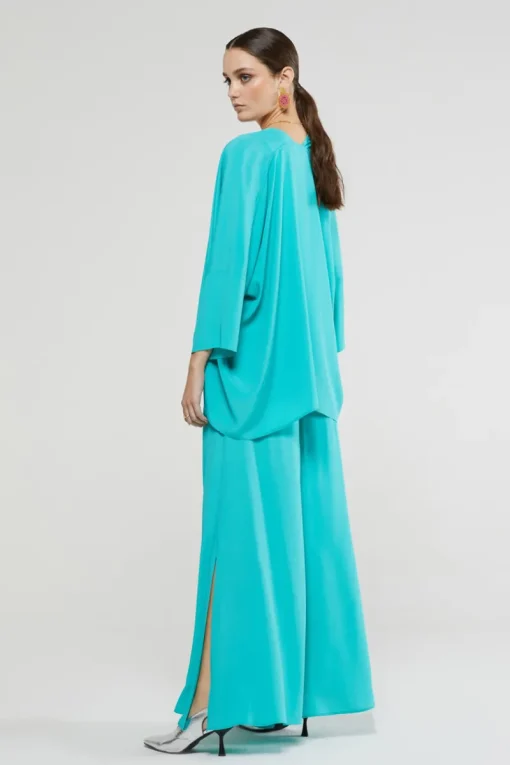 Otto d&qout;Ame Outlet^Dames blouse lange mouw blauw