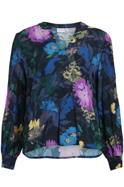 Vila Outlet^Dames blouse lange mouw blauw