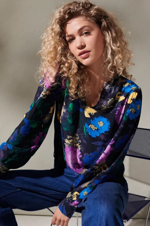 Vila Outlet^Dames blouse lange mouw blauw