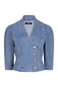 Ibana Designer|Blouses^Dames blouse lange mouw blauw