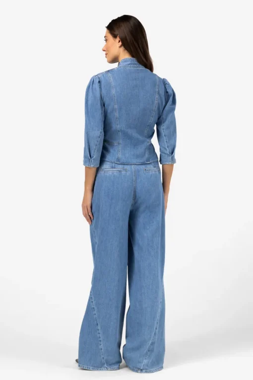 Ibana Designer|Blouses^Dames blouse lange mouw blauw