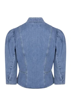 Ibana Designer|Blouses^Dames blouse lange mouw blauw